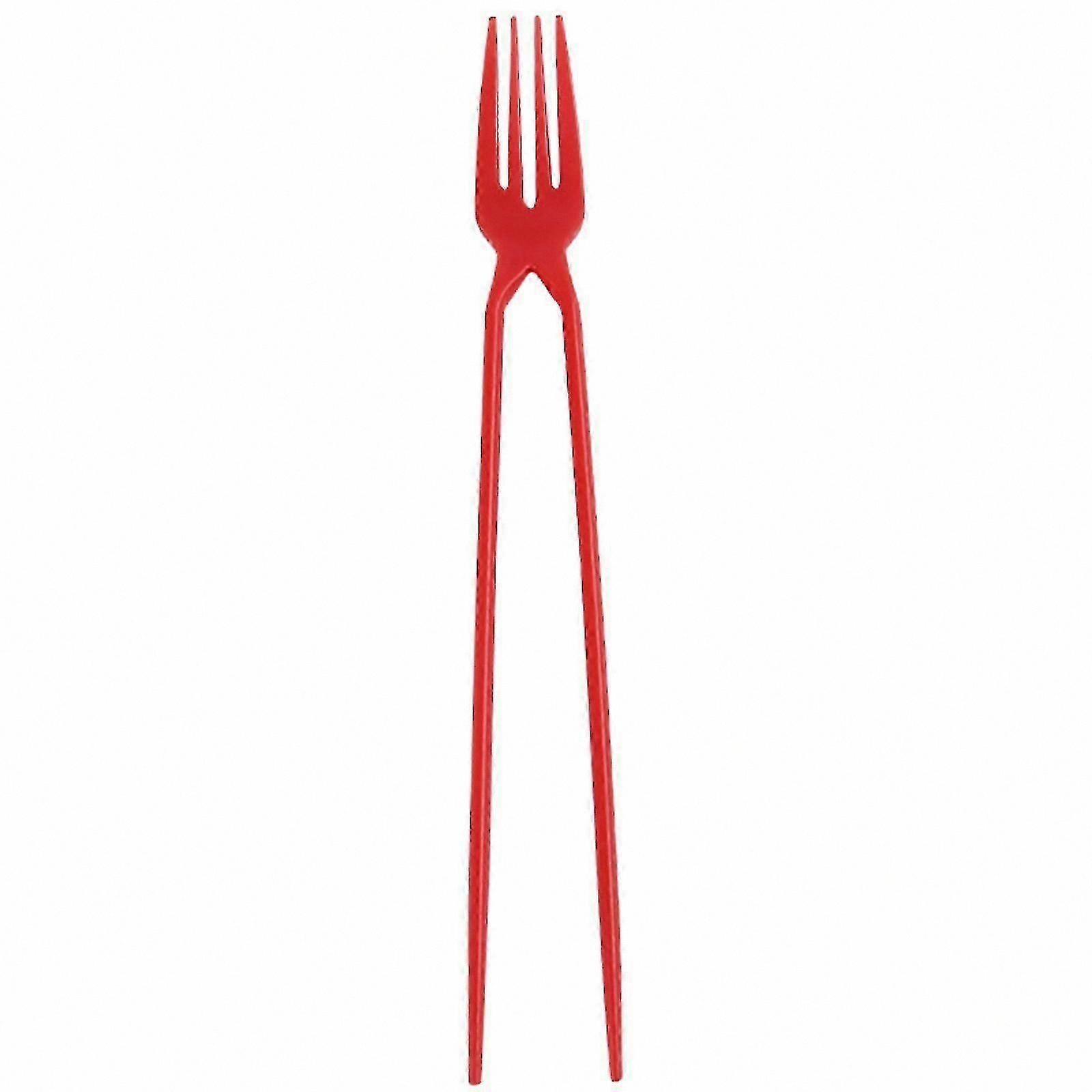 Portable 2-in-1 Utensil Set, Disposable Chopsticks and Fork Combo, Black and Red, 10-Piece Tableware for Outdoor Use