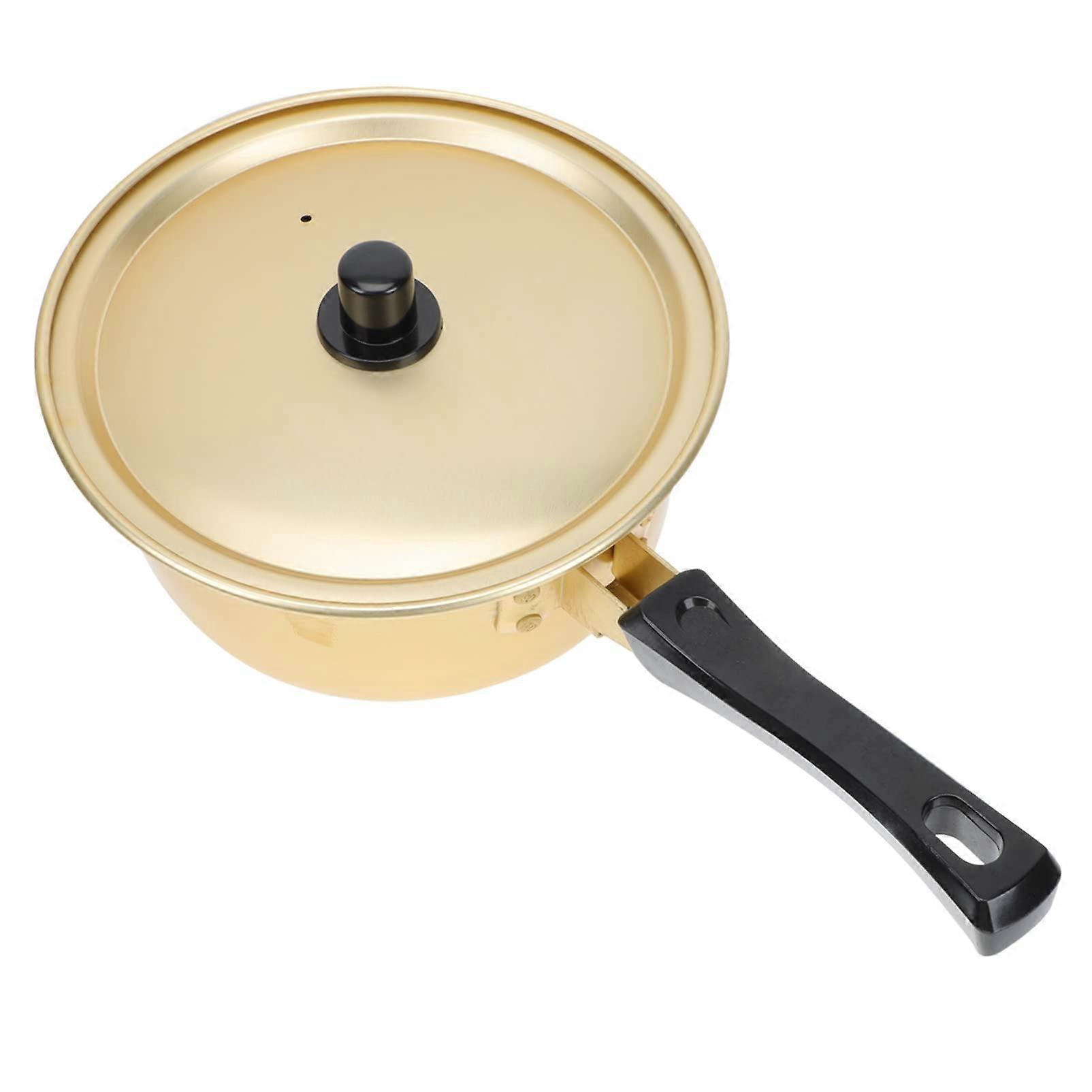 Ramen Noodle Pot Thickened Aluminium Soup Pot 1 Piece Portable for Gas Stove Heat Resistant Sturdy Handle 2.5L