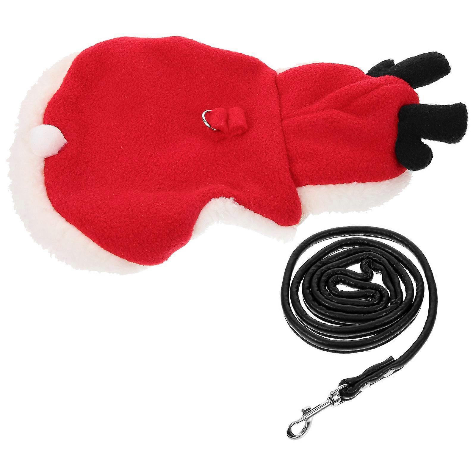 Small Animals Walking Rope And Harness For Easy Control During Photo Shooting In Vibrant Red 1Set