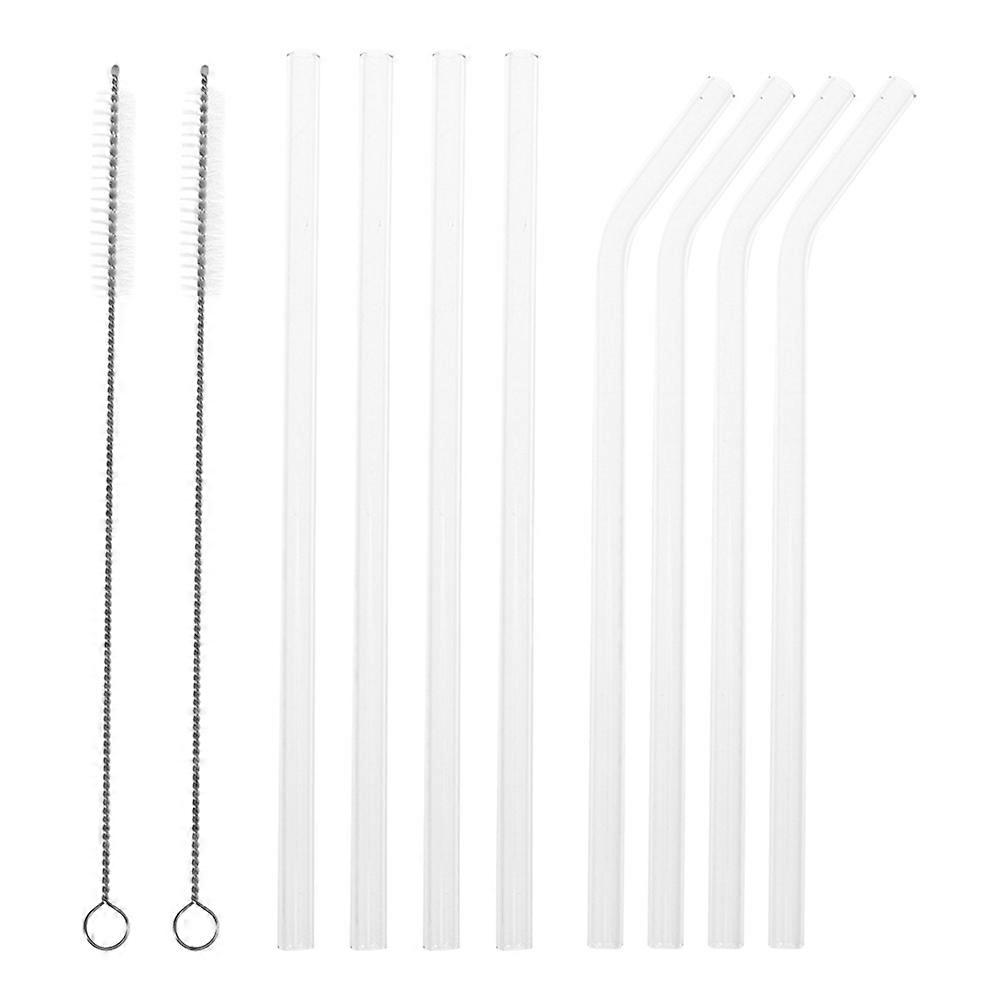 Drinking Straws Set Of 8 Shatter-resistant Glass Straws For Health And Environment Conscious People