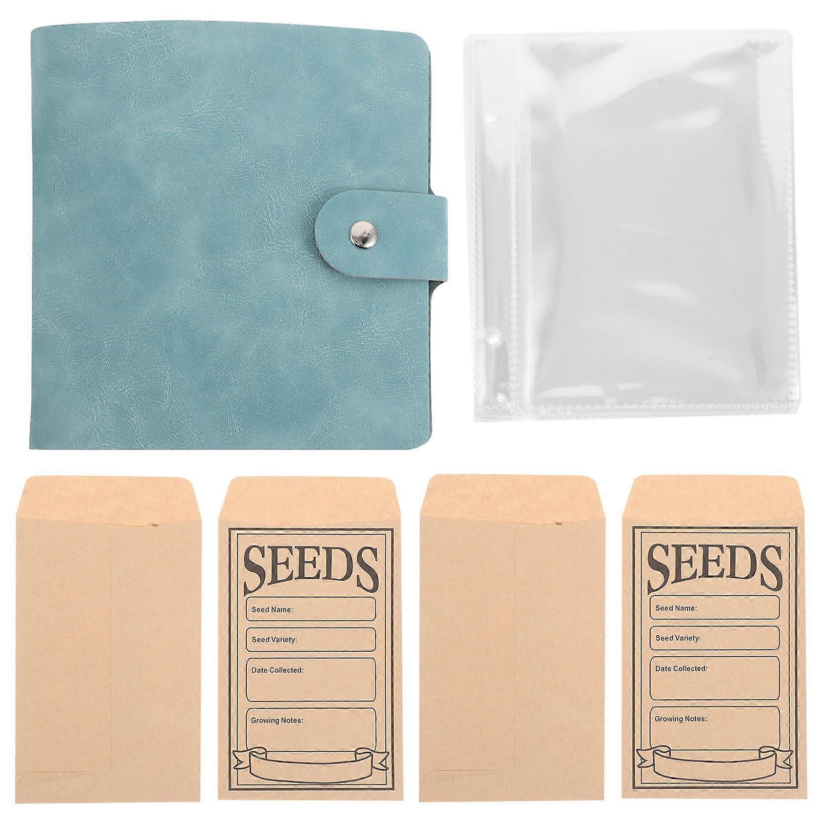 Seed Organizer Binder With Quick Insert Feature In Green PU Material Ideal For Hobbyists Managing Seed Resources 1 Set