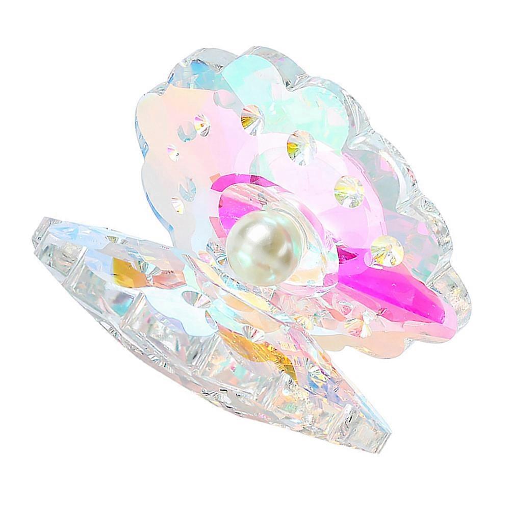 Glass Shell Sculpture with Multi Color, Craftsmanship for Table Top Decor Crystal Decor