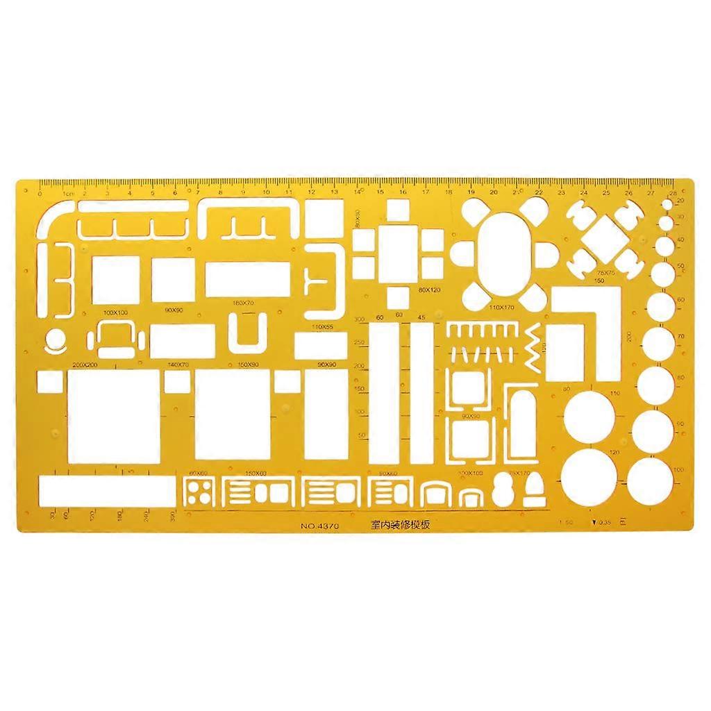 Interior Designer Furniture Layout Template with Ruler for Architectural Drawing, Scalable, Editable, and Printable
