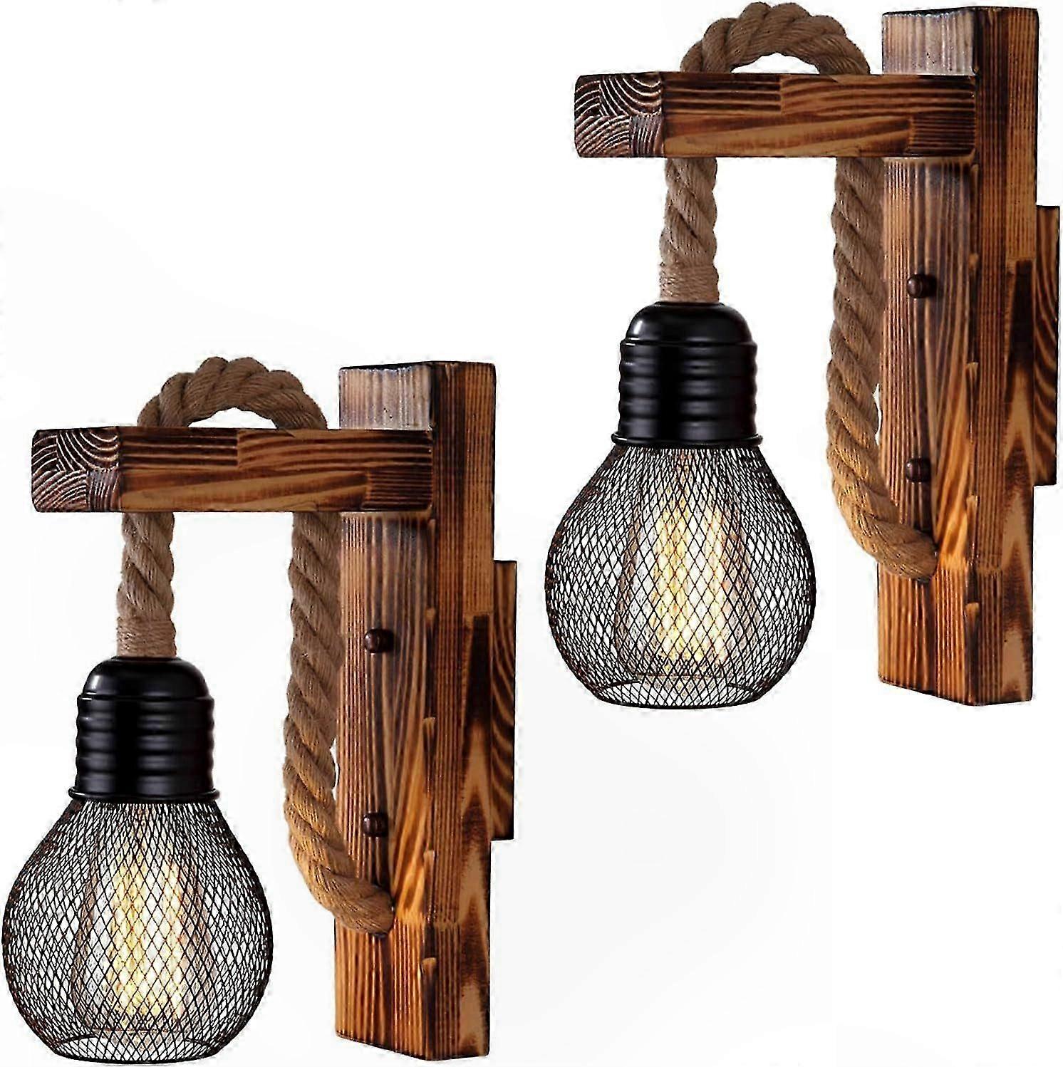 Retro Wall Sconce with Wooden Stand and Metal Mesh Shade for Timeless Decor Style