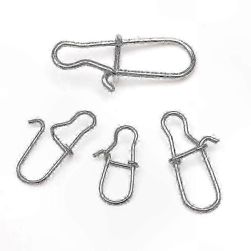 스냅 후크가 달린 100개 스테인리스 스틸 낚시용 회전 스위블(미끼 및 장비 연결용)