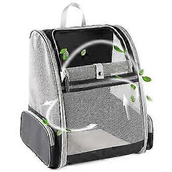 Travel Pet Carrier Backpack for Cats & Dogs - Bubble Design (Black)