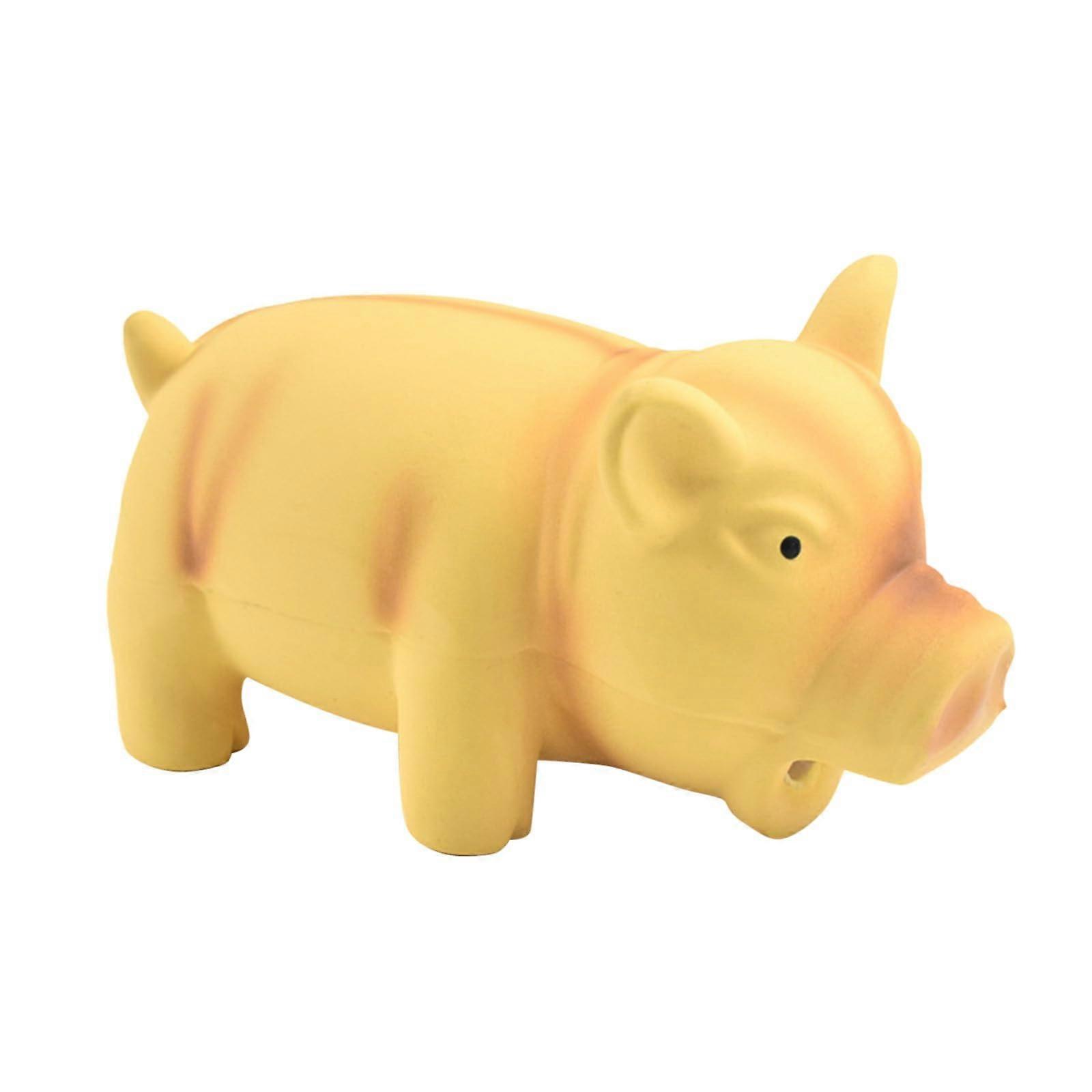 Squeaky Dog Chew Toy for Puppies Teething Interactive Pet Brain Stimulation (Yellow)