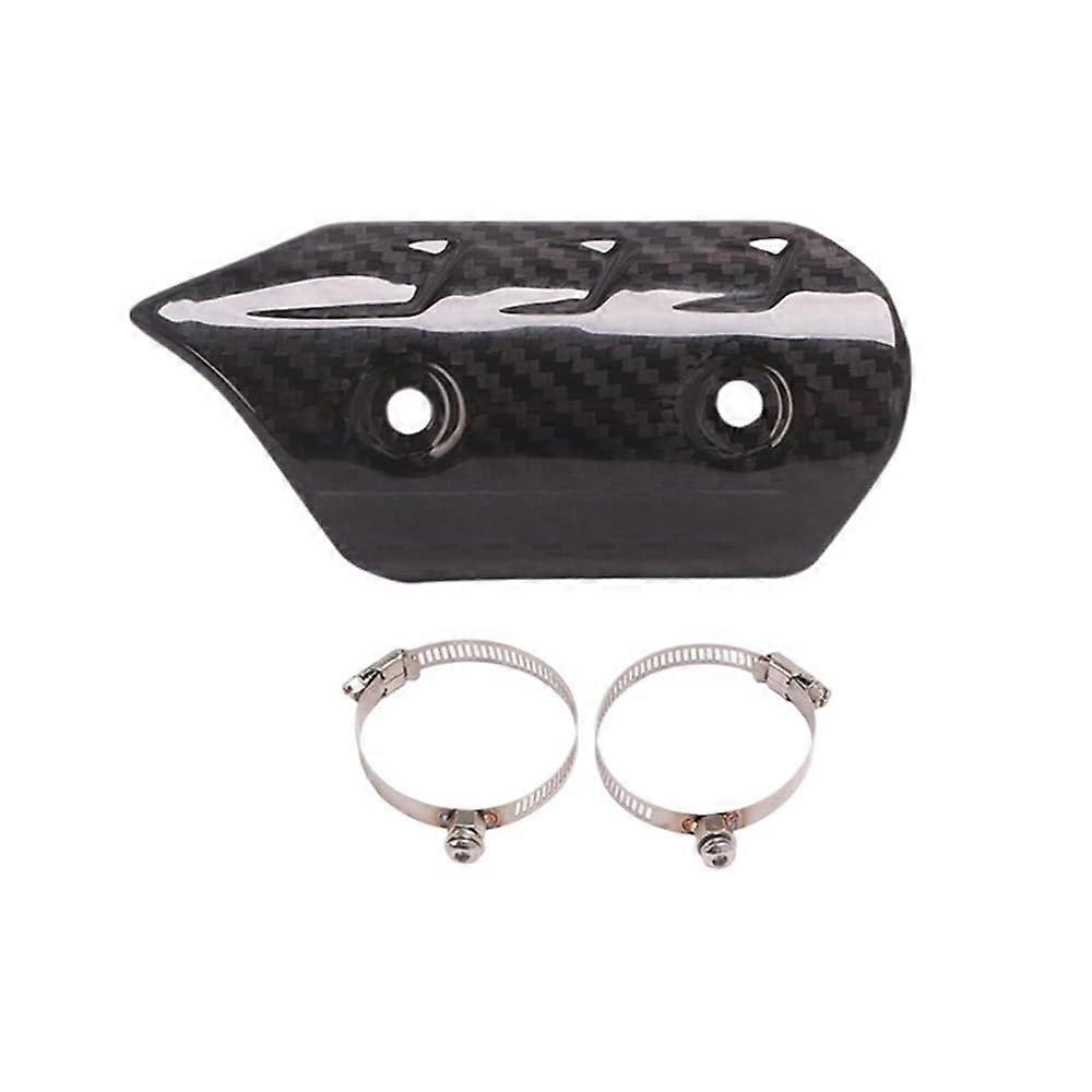 Motorcycle Heat Shield Adjustable Width Exhaust Connection Pipe Cover Real Carbon Fiber Scalding Protection