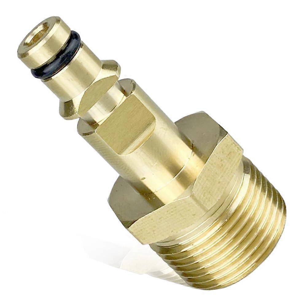 M22 Pressure Washer Connector, Brass M22 Plug to Quick Connect Coupler Adapter for 14mm Hose Compatibility