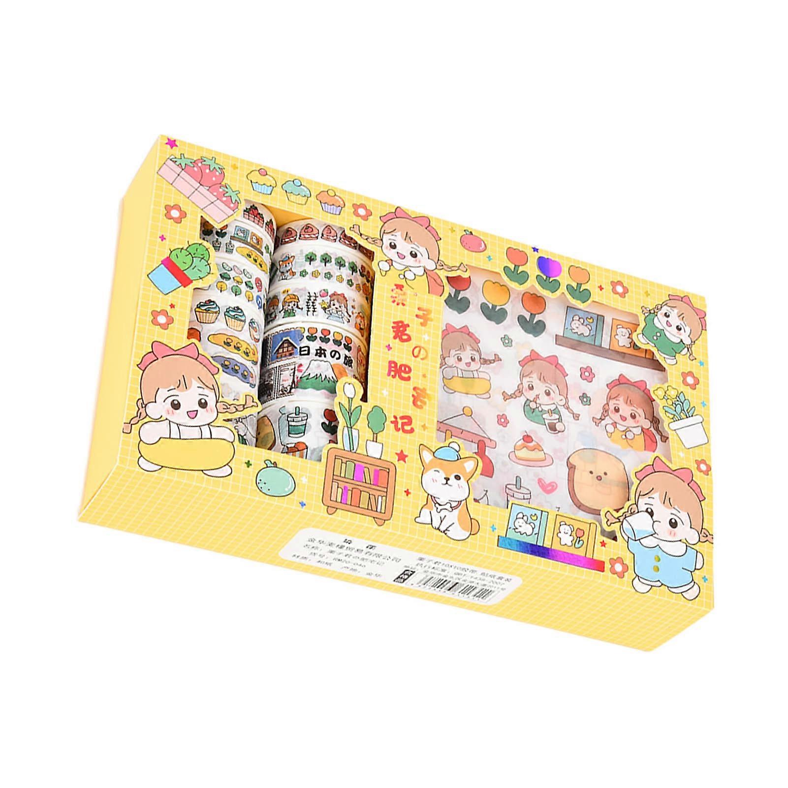 Washi Tape DIY Decoration Repeatedly Paste Leave No Marks No Cutting Washi Tape Set83195 Fat Curtilage 