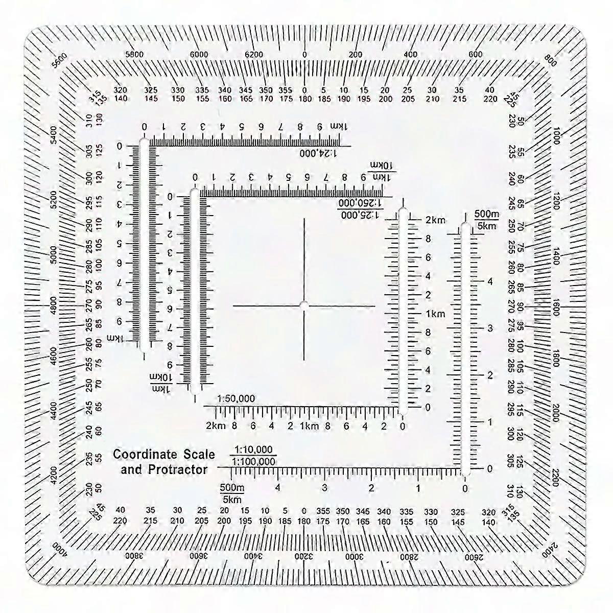 UTM/MGRS Coordinate Scale Protractor for Land Navigation