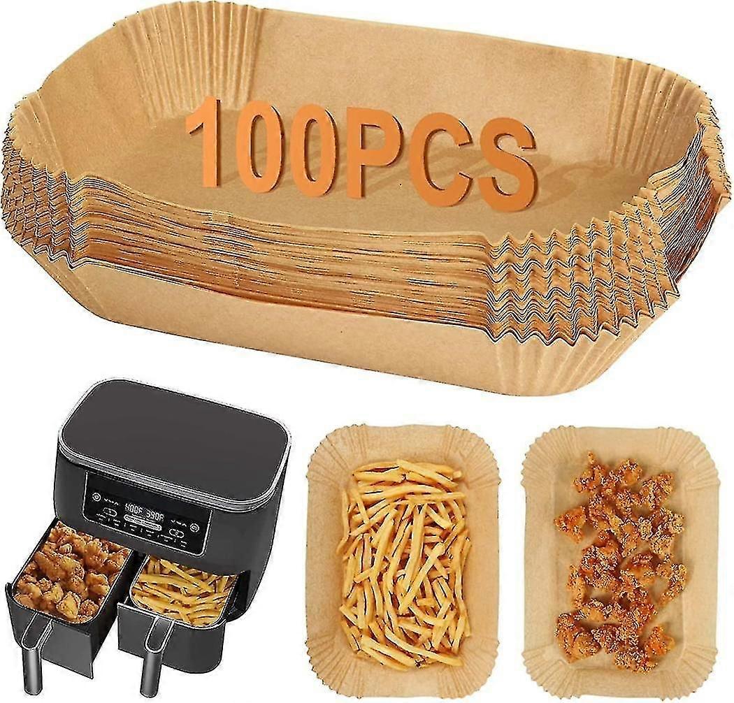 Air fryer parchment liners for Ninja Dual 100pcs, square disposable fit AF300UK AF400UK models