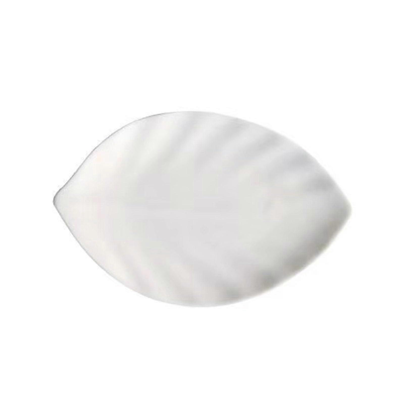White Ceramic Dinner Plates, Leaf Shape Serving Plate, Microwave Dishwasher Safe(19*12.5*2.3CM)