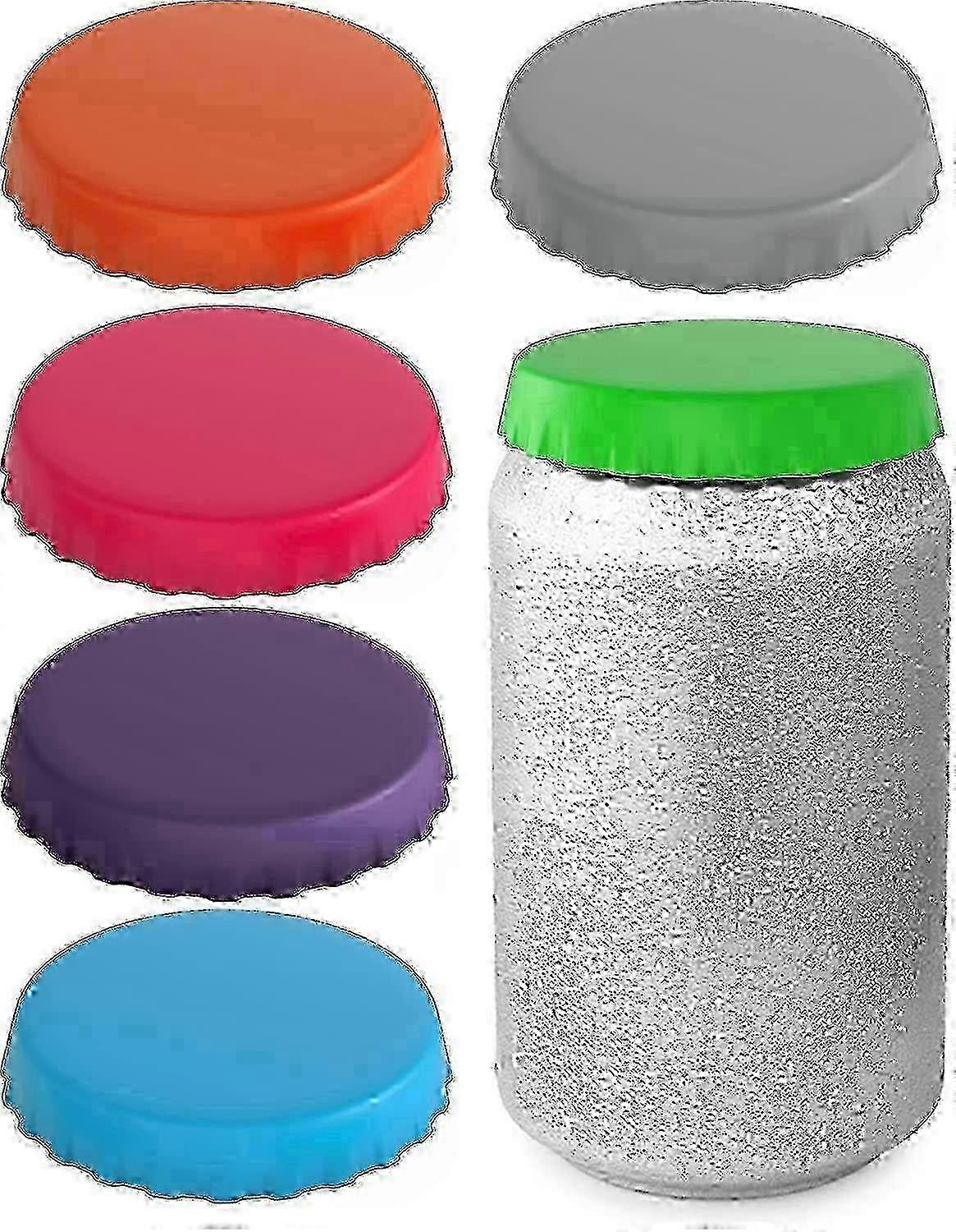 6 Pcs Reusable Silicone Can Lids - Leak-Proof Covers for Standard Soda & Beverage Cans