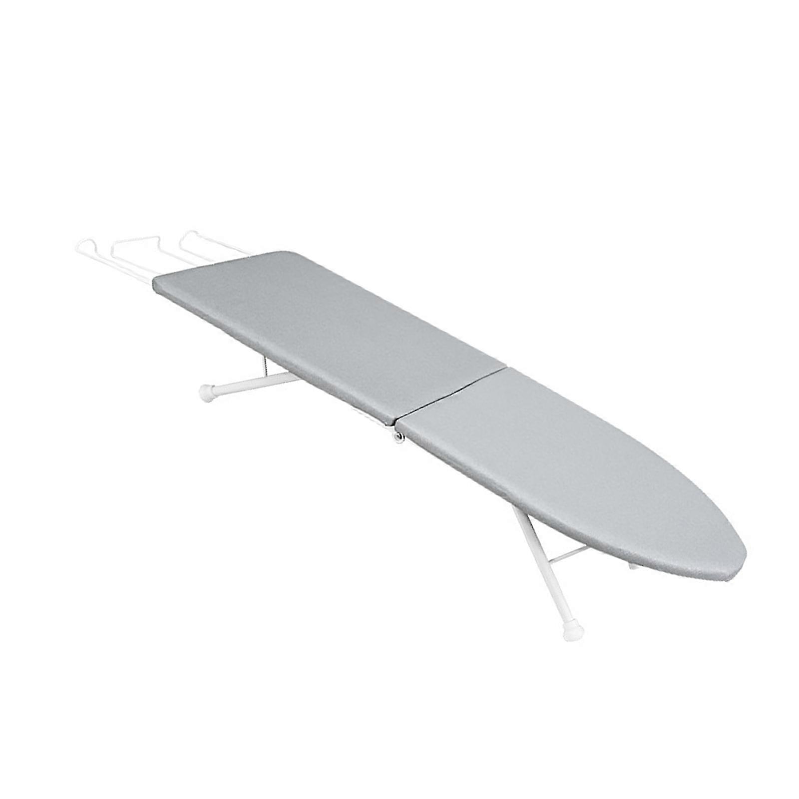 Space Saving Foldable Wooden Ironing Board With Smooth Surfaces Nonslip Base Compact Storage Home Travel Essential  Silver coated gray c