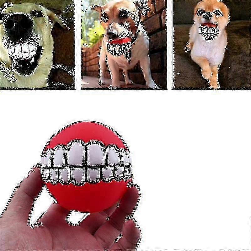 A 3-piece, random-colored dog ball toy that is made of Silicon for your dog to chew, play with, and to make sound