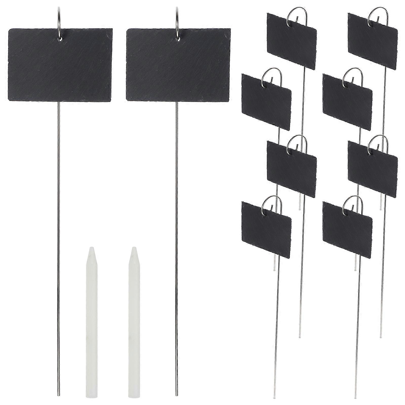 علامات الحديقة لافتات نباتات الحديقة المحفوظة بوعاء لأواني الحضانة أسود مع الفولاذ المقاوم للصدأ لتحديد النبات 1 مجموعة