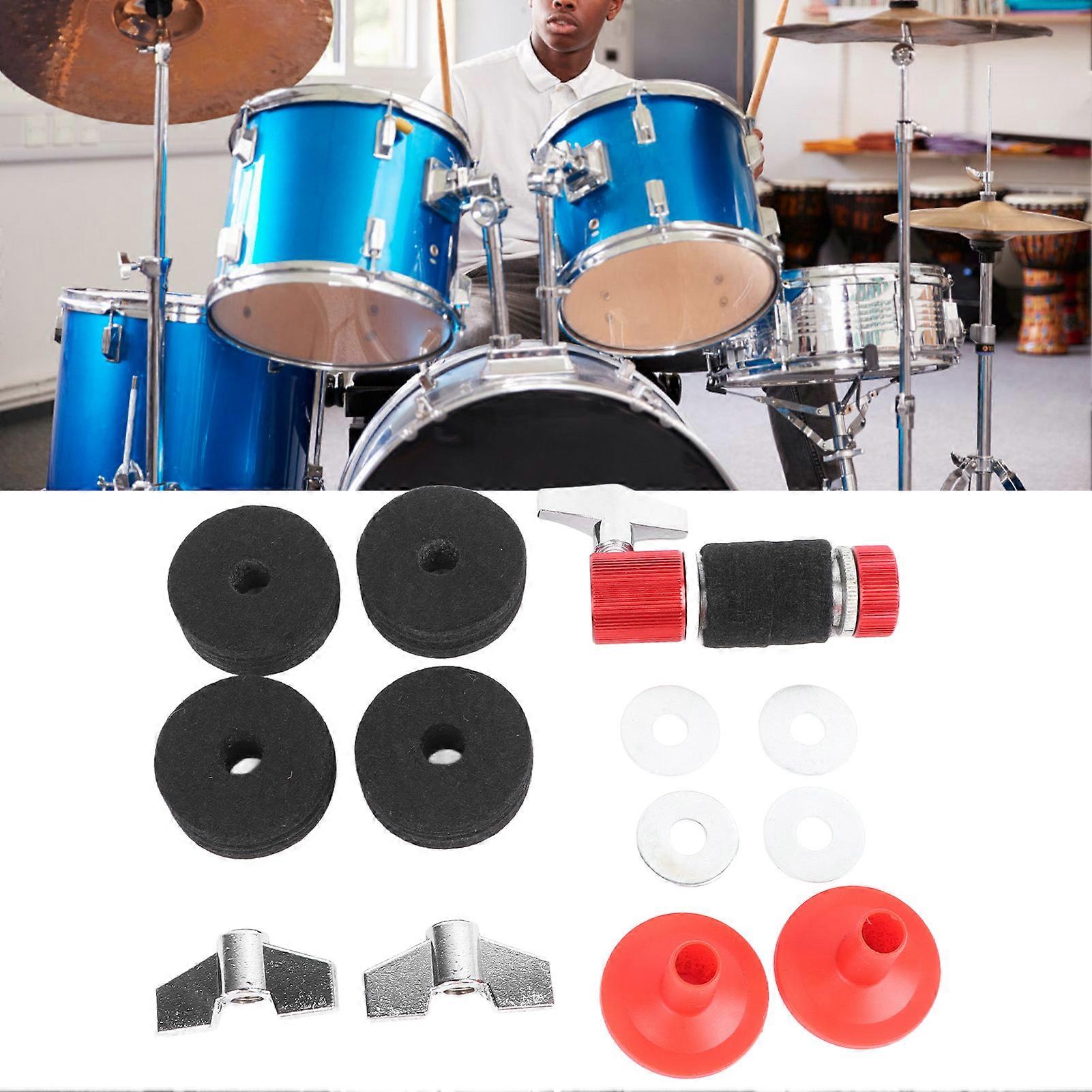 13Pcs Drum Cymbal Accessory Set Felt Pads Washers Wing Nuts