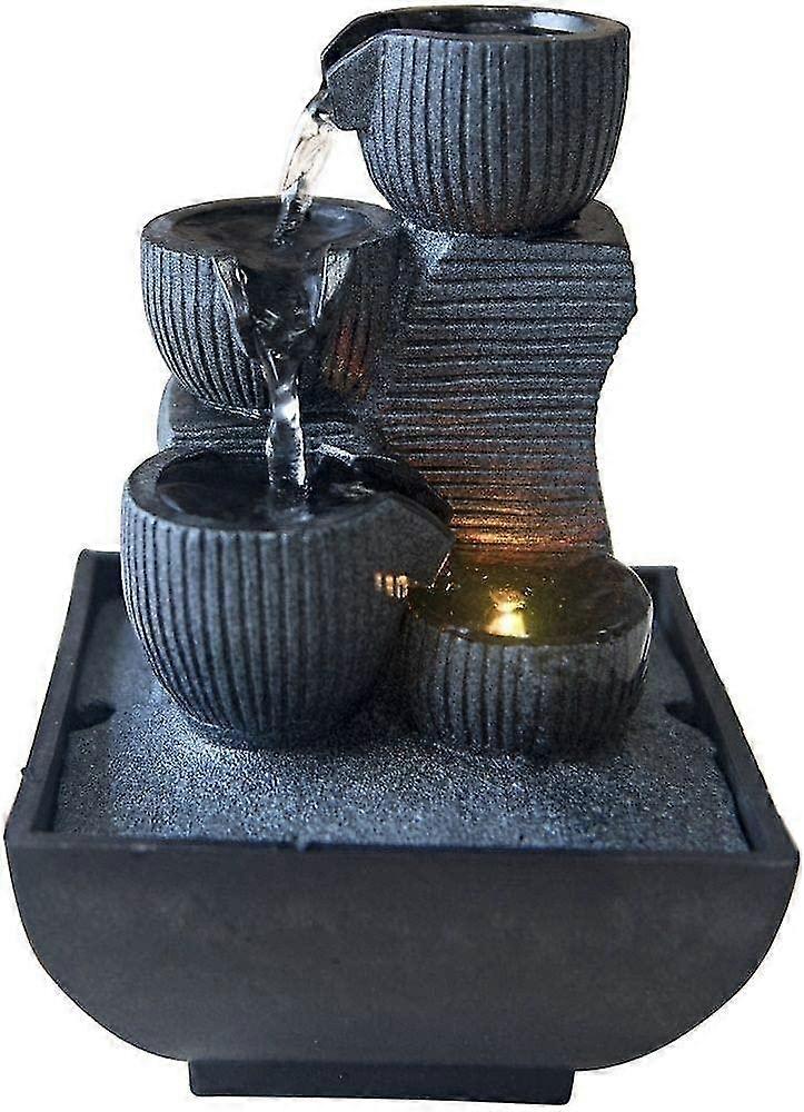 Kini Indoor Fountain with Pump and LED Lighting, Resin, One Size