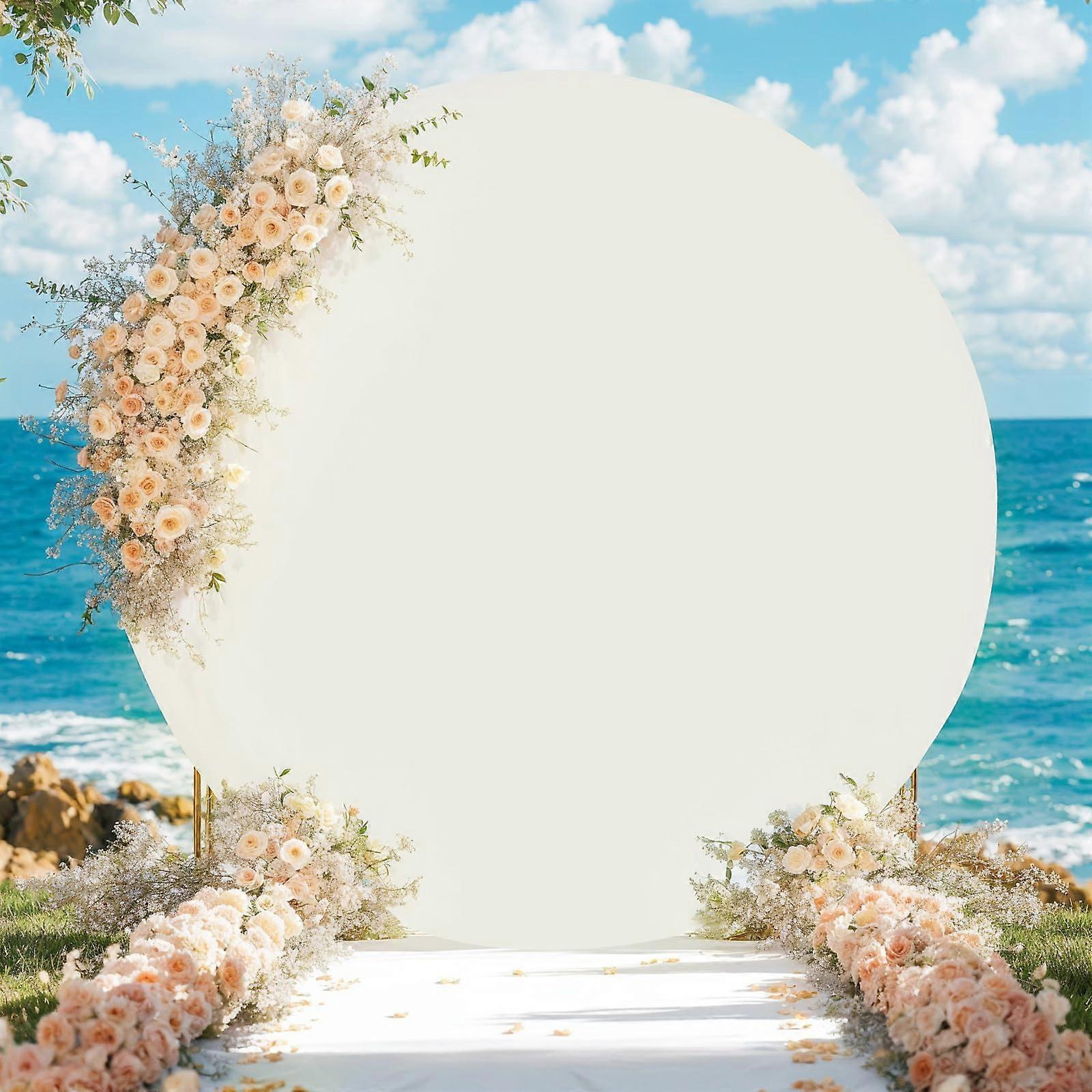 Arch Backdrop Cover, Round Arch Backdrop With Bottom Zipper, Ivory Backdrop, WrinkleResist, 6/6.5/7.2ft Height, 2m Dia