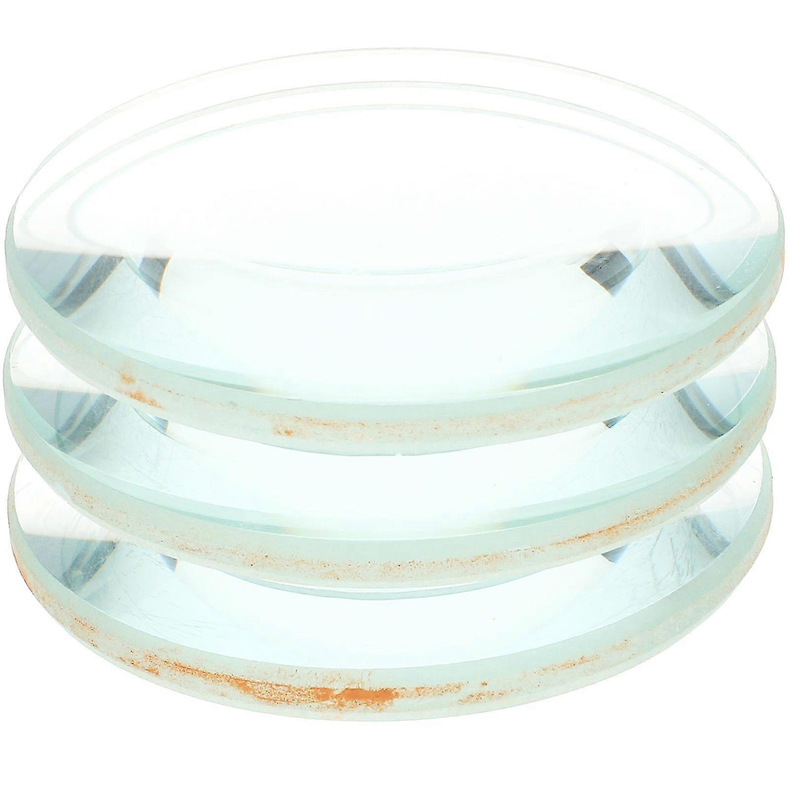 3pcs Double Convex Glass Lens Optical Lens 50mm Diameter 100mm Focal Length For Labs