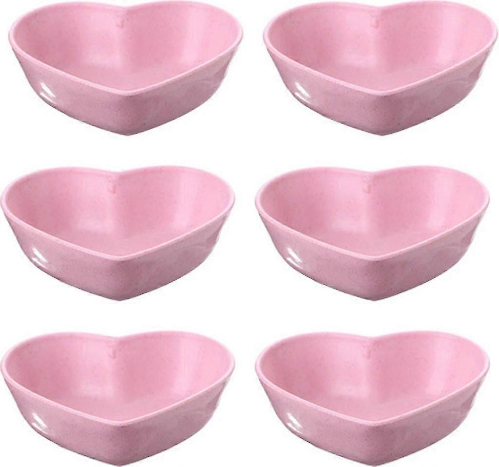 Heart-shaped Dipping Sauce Bowl Set for Soy Sauce & Spices - Pink