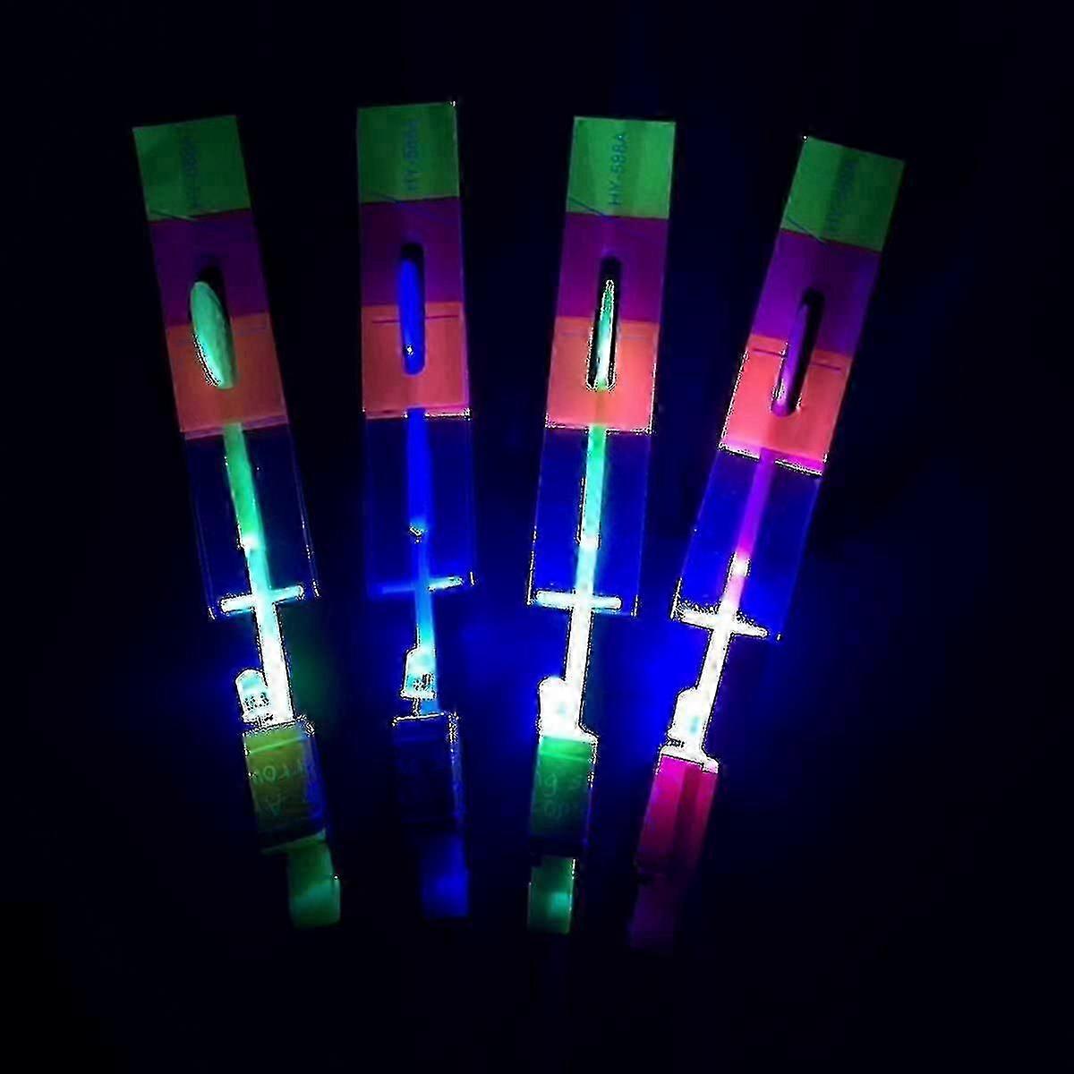 48pc LED Light Arrow Rocket Helicopter Flying Toy - Party Fun Gift Elastic