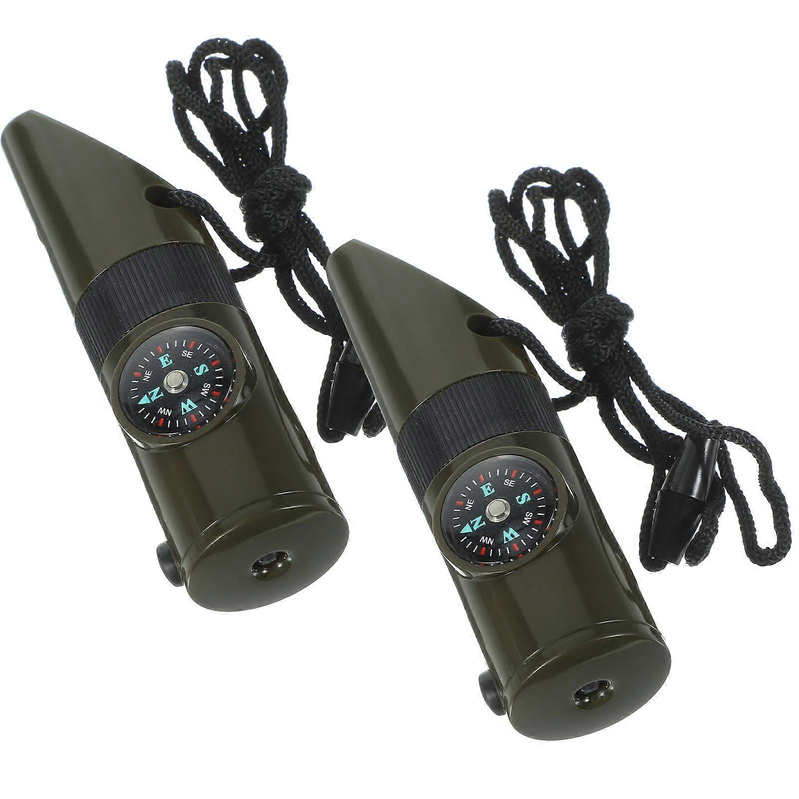 Emergency Survival Whistles with Compass Function for Hiking 2Pcs