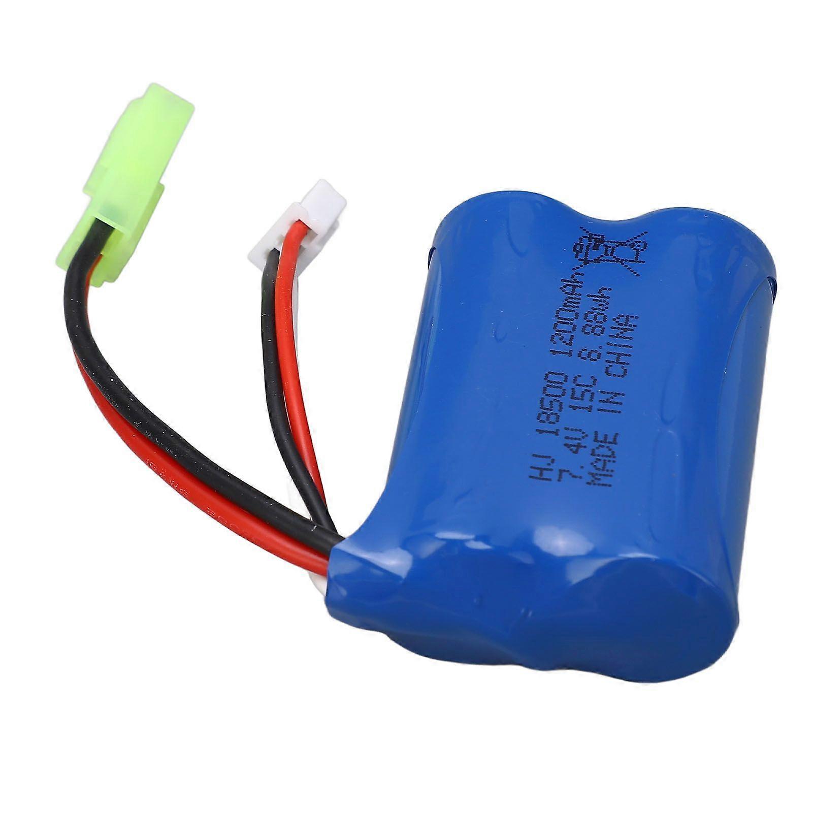 7.4V RC Car Lithium Battery 1200mAh Long Lasting Stable Voltage Replacement Battery with Plug for RC Car Crawler