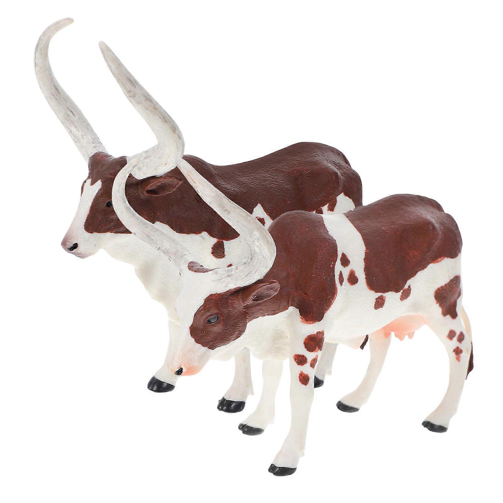 Plastic Cow Figurines Realistic Cattle Model for Office Decor 8Pcs