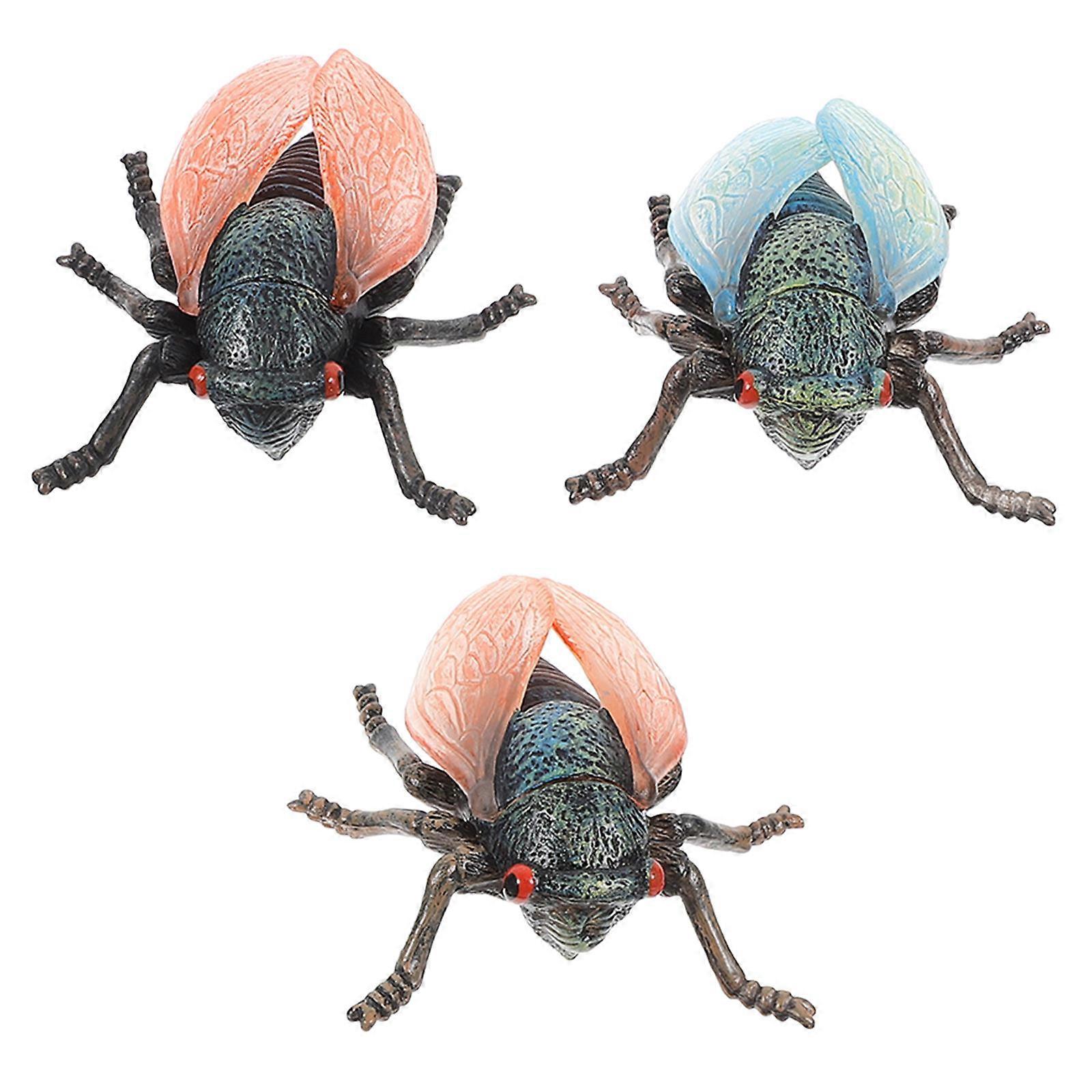 Plastic Cicada Ornament Desktop Figurine for Decor 12Pcs