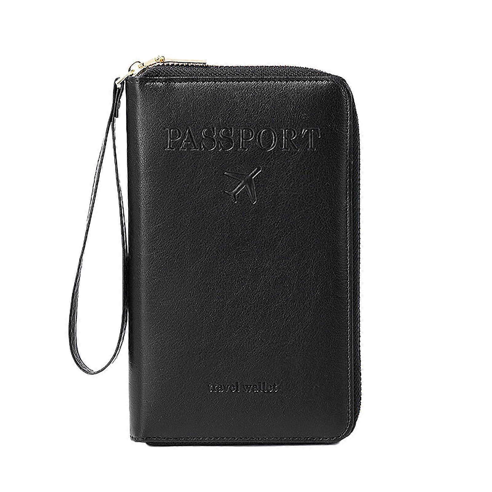 Passport Holder Wallet RFID Blocking Leather UK Passport Covers Travel Wallet And Card IDs Boarding Pass