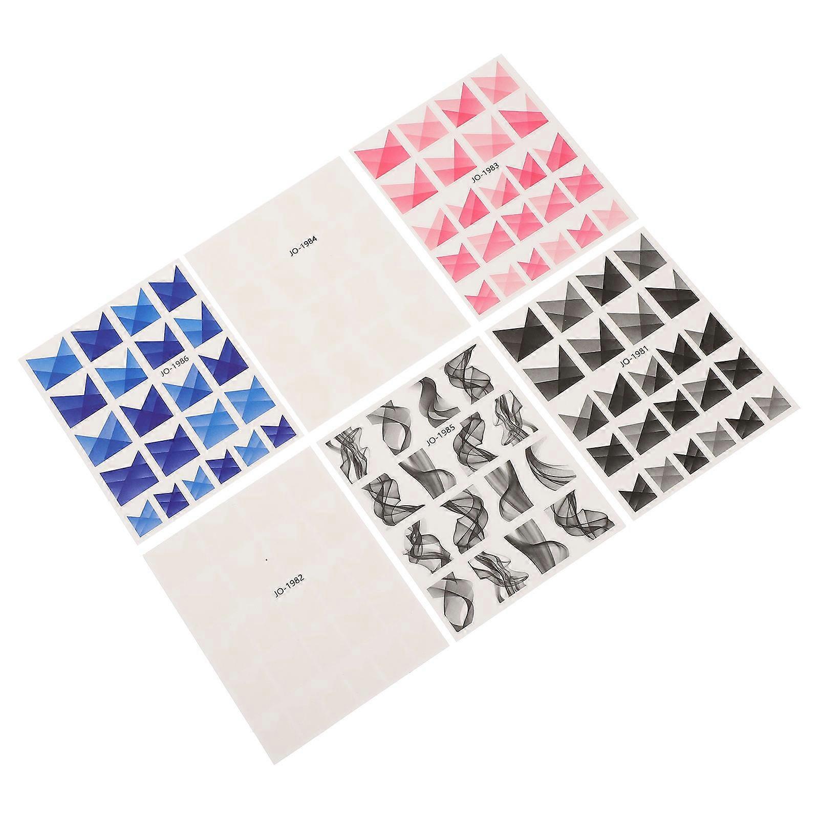 Nails Stickers French Style Nail Art Stickers for Nails Resin and Pp Material Adhesion 6Pcs