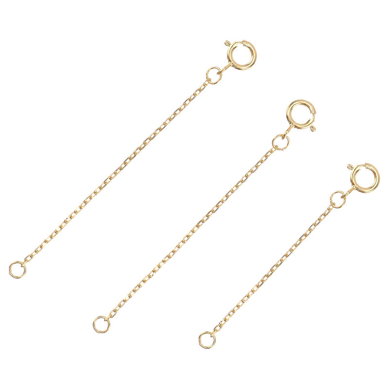 Delicate Pure Silver Chain for Jewelry Extension 3Pcs Set