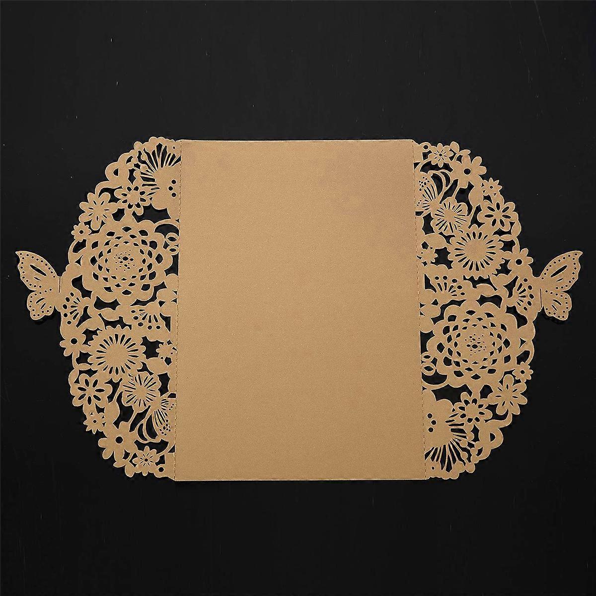 10Pcs/Set Delicate Carved Butterflies Romantic Wedding Party Invitation Card Envelope Invitations fo
