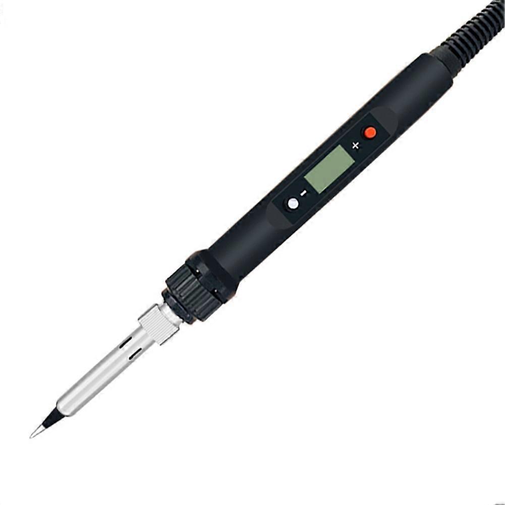 Adjustable Temperature Soldering Iron LCD Welding Tool EU Plug Black