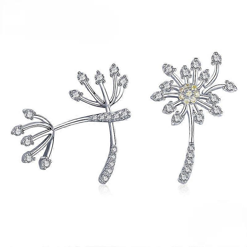 925 Sterling Silver Blooming Dandelion Love Exquisite Stud Earrings