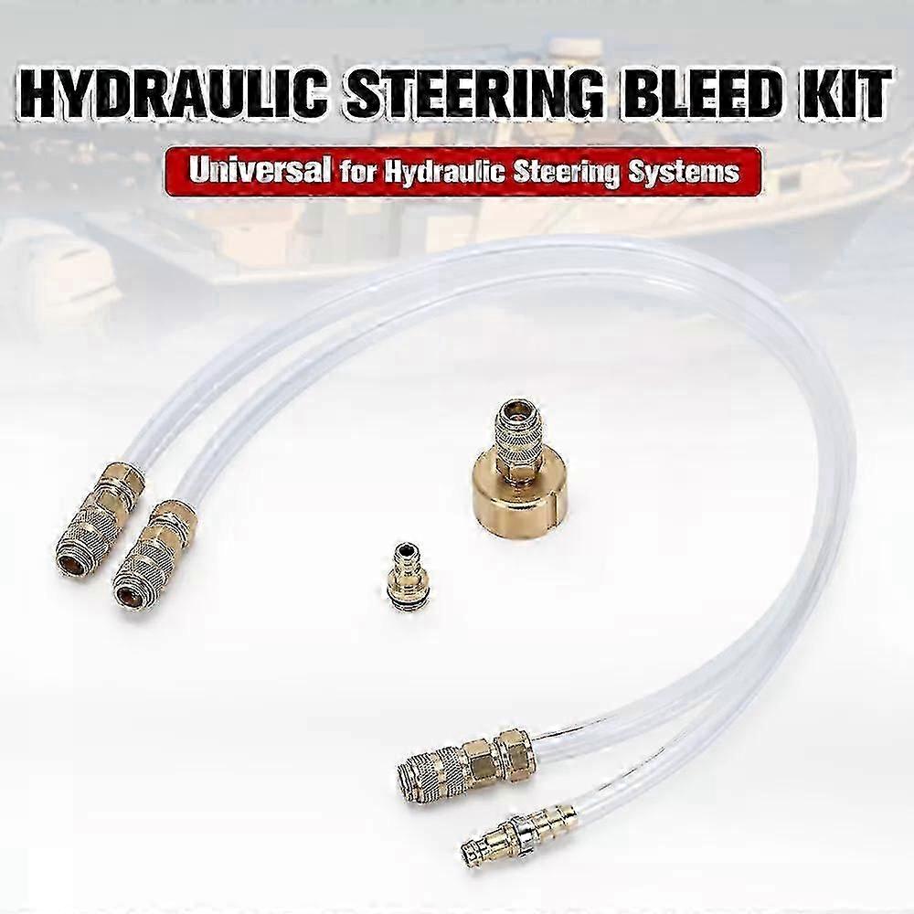 Boat hydraulic steering kit with bleed system filler hose