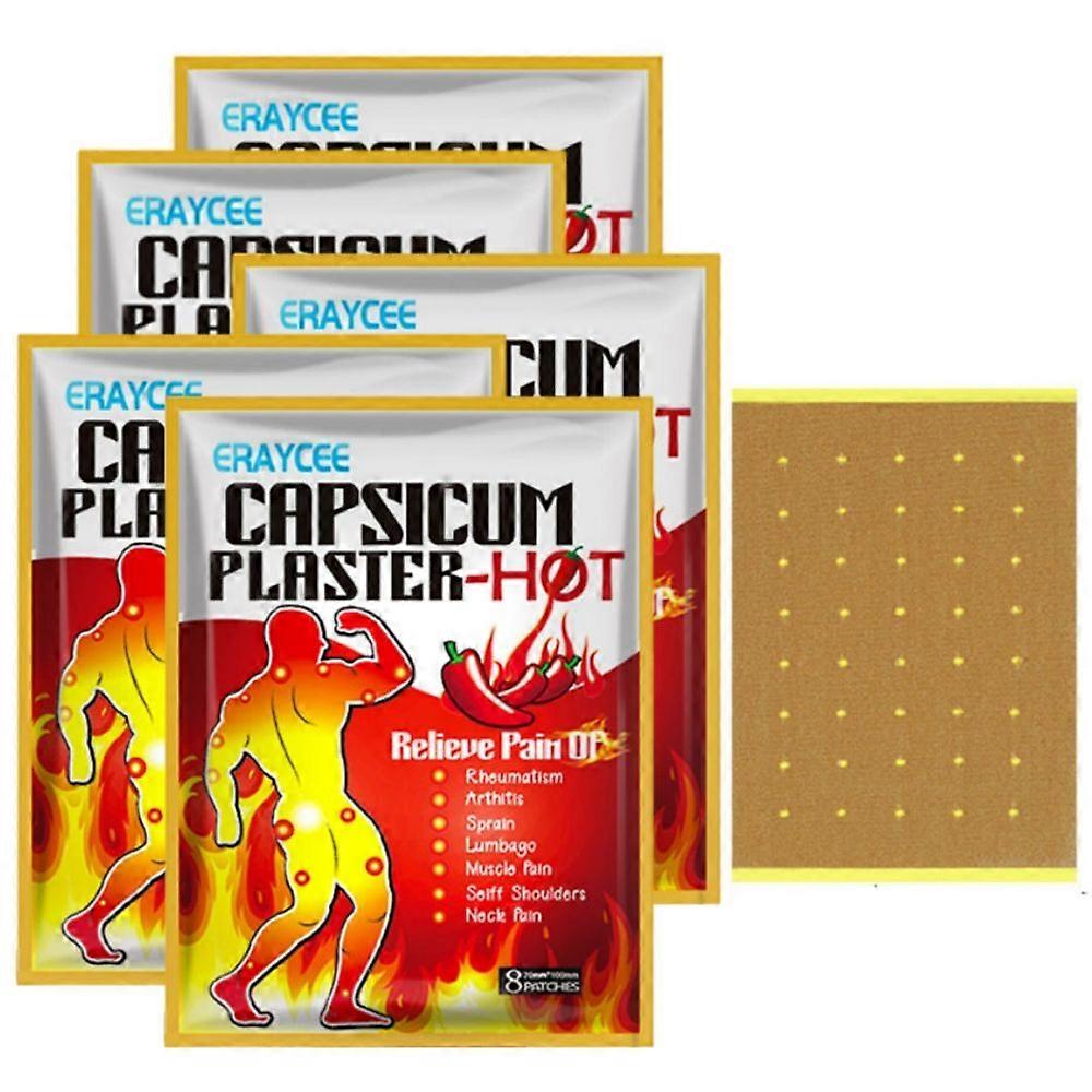 Capsaicin Patchesfor Back, Knee, Neck and Shoulder, Joint and Muscle Reliving Patches Capsicum Plaster Heating Pads 8pcs/bag