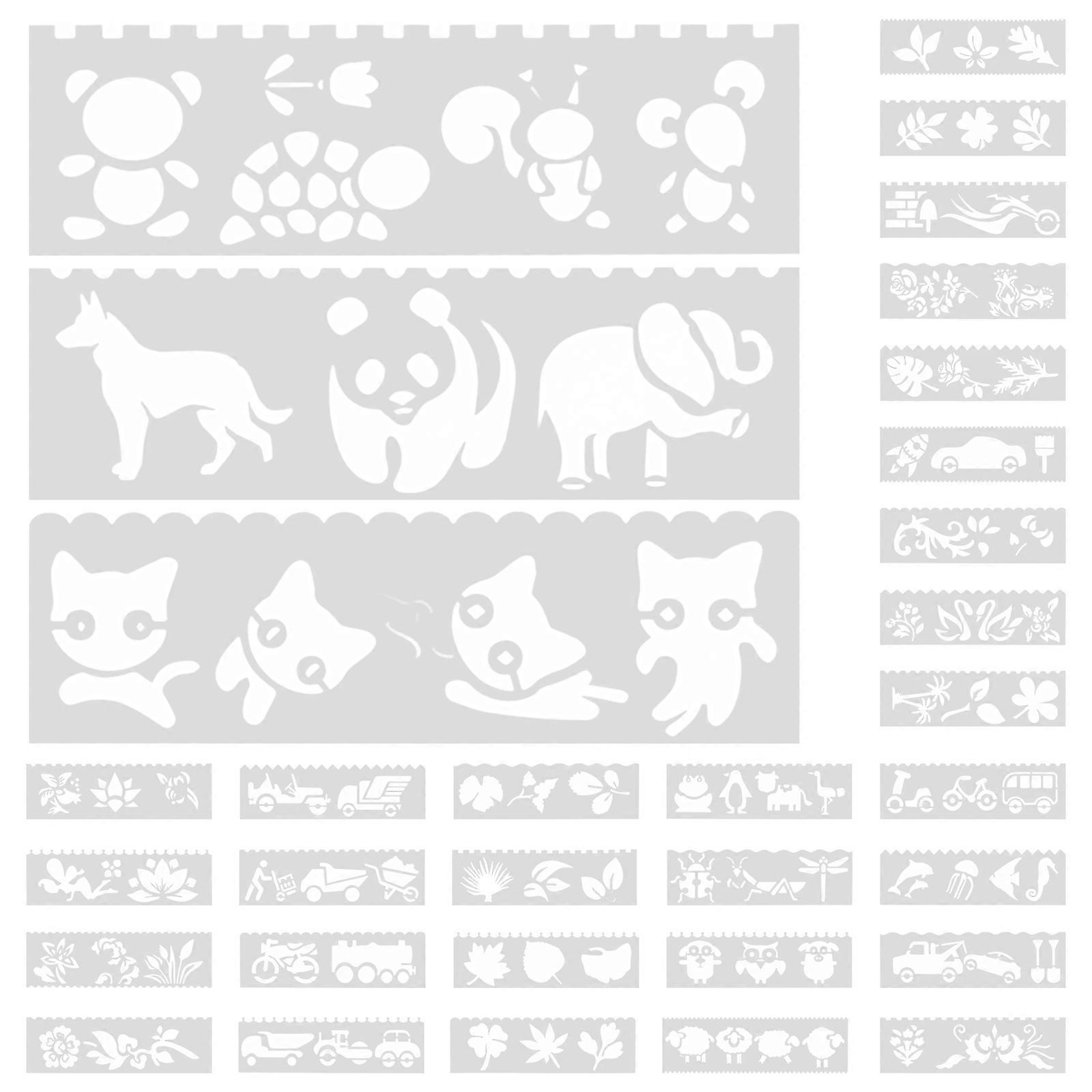 Plastic Drawing Stencils for Children Painting 4Sets Templates