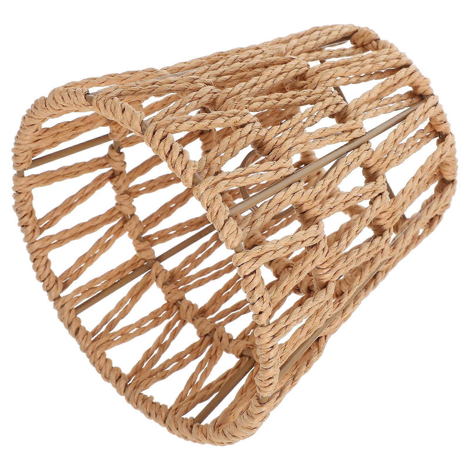 Woven Paper Rope Lampshade for Ceiling Light 4Pcs Rustic Lamp Cover