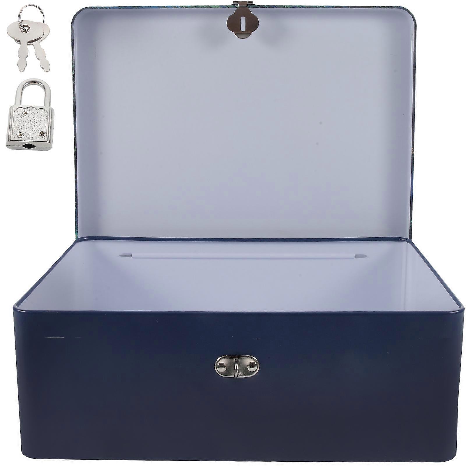 Multi Color Tinplate Storage Box with Lock for Small Items 4Pcs