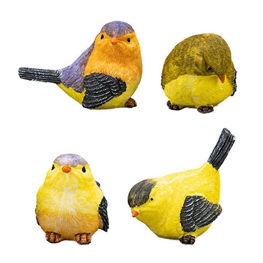 Magpie Craft Bird Model Simulation for Decoration 8Pcs Resin Miniatures