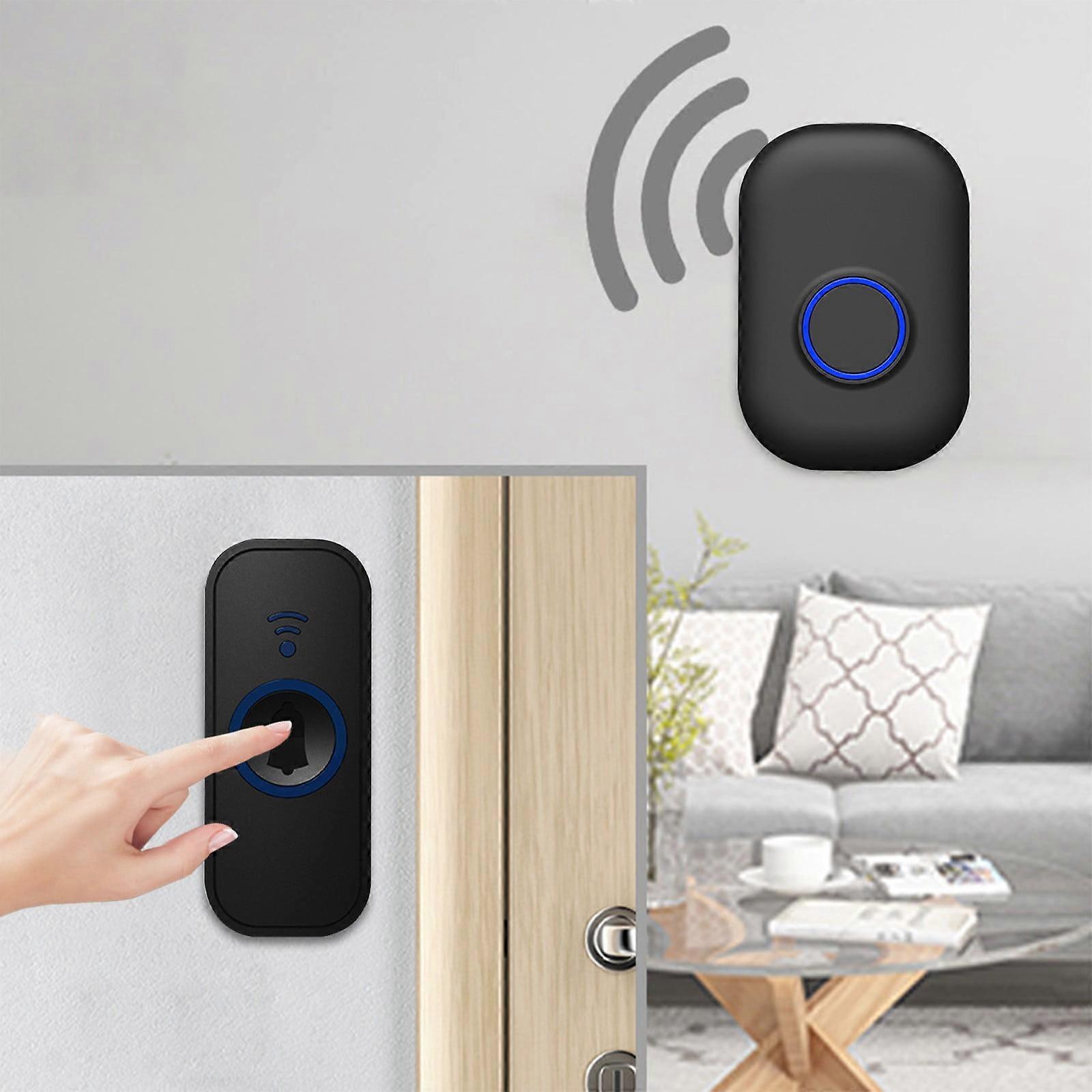 Wireless Doorbell Chime Kit with 1 Plugin Receiver & 1 Remote Button, 200M Range, 58 Melodies