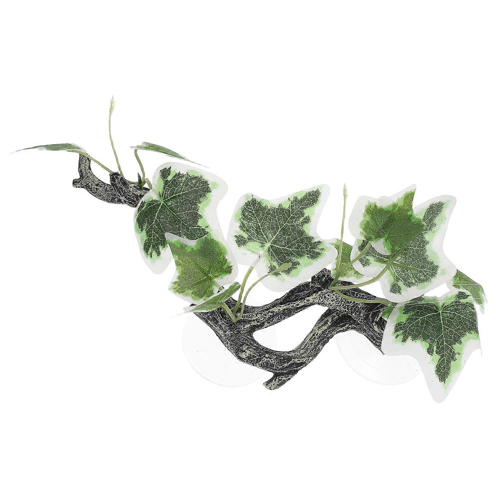 Resin Terrarium Decor Fake Plants for Resting 2Pcs Reptile Accessory