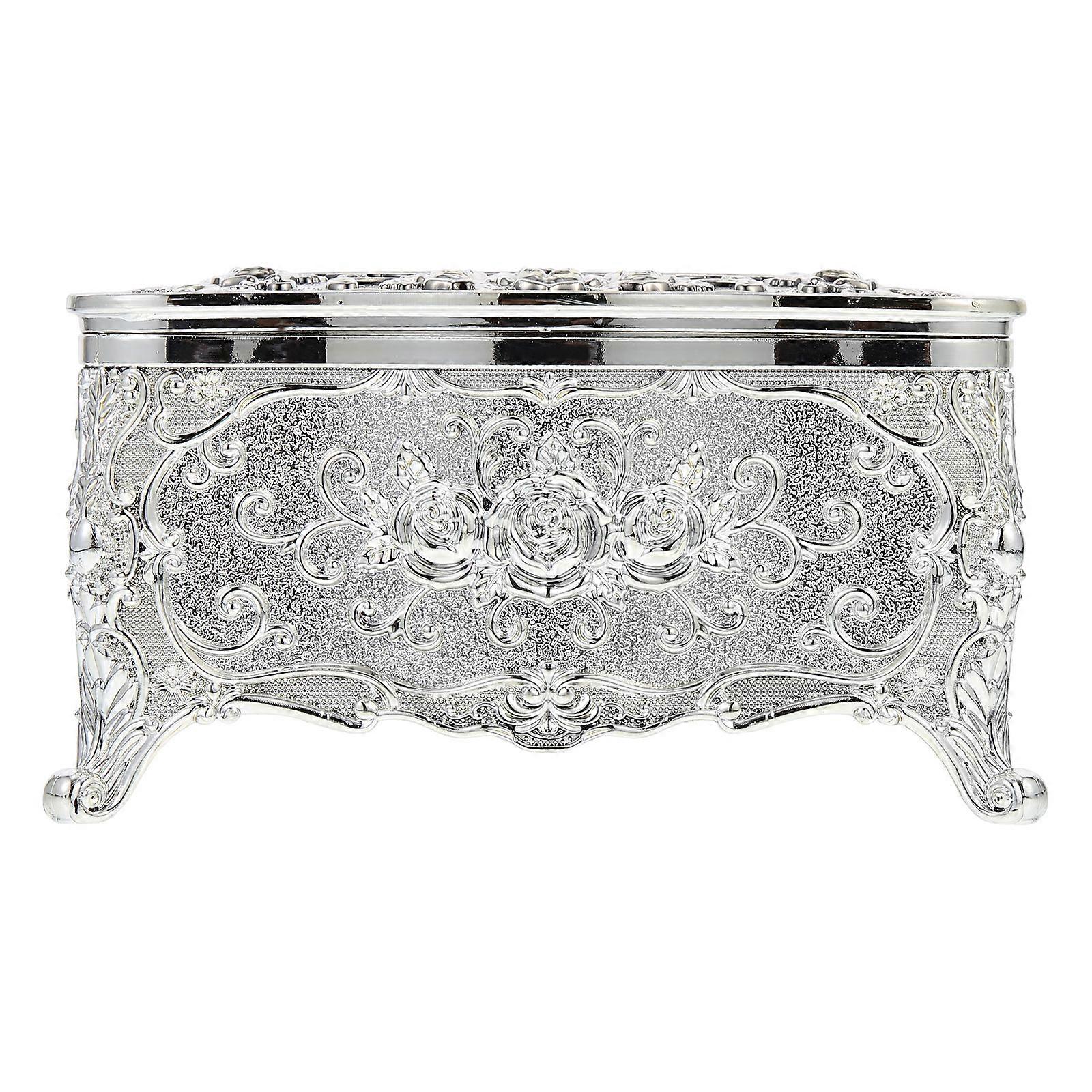 2Pcs Rectangular Silver Tissue Box Cover Acrylic Storage Solution For Home Office Elegant Decorative Accessory