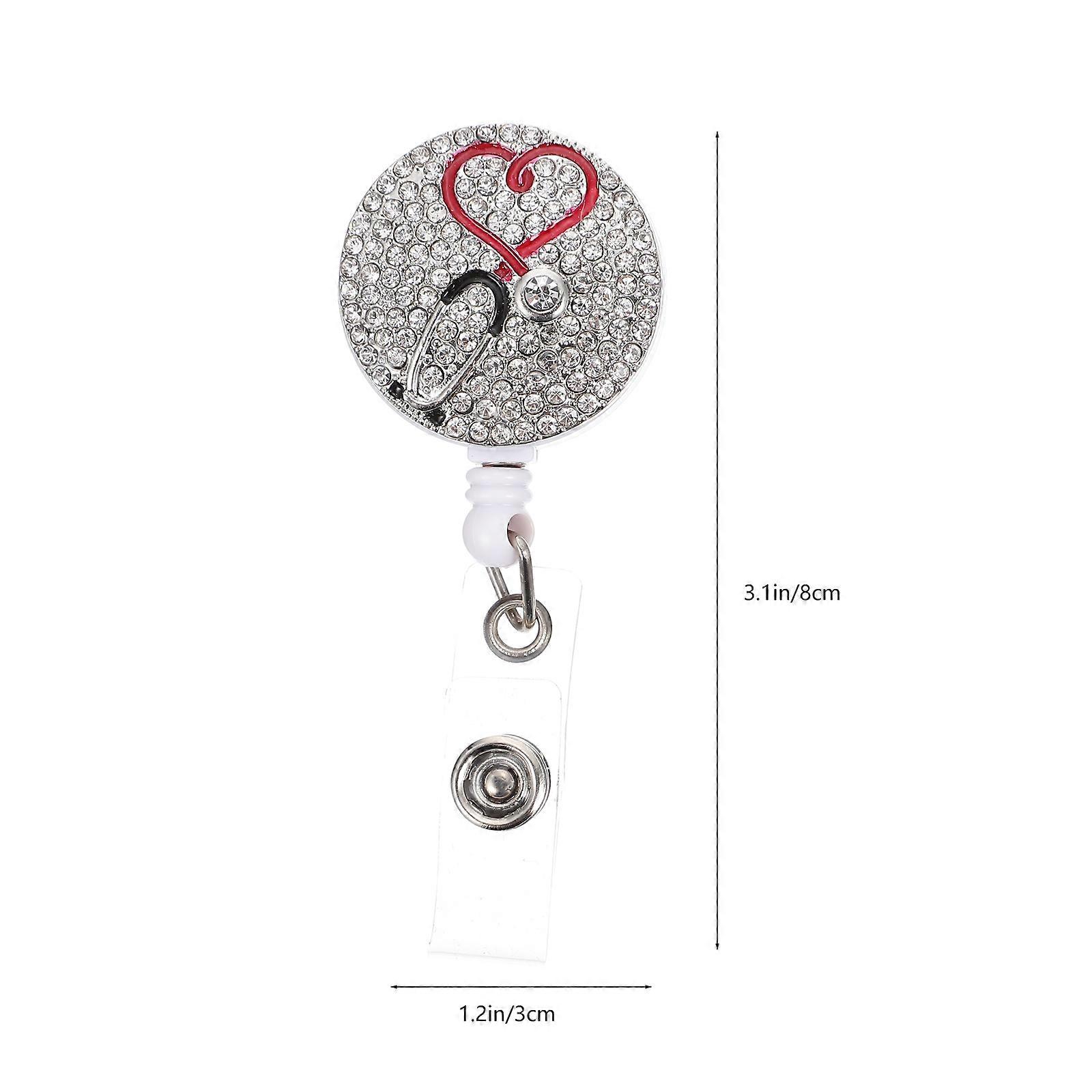 Retractable Badge Holder for Badge Fix Buckle with 8Pcs Portable Cards