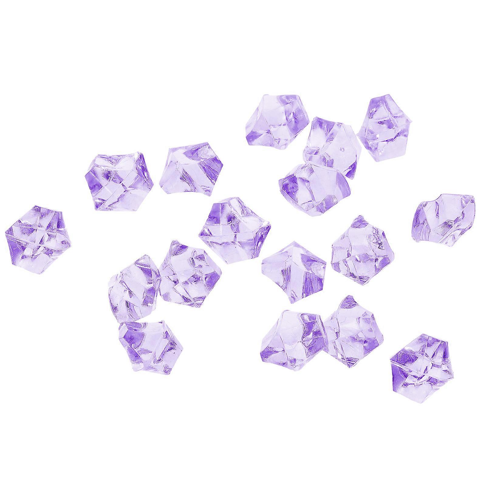 Artificial Ice Cubes 500Pcs Irregular Shape Acrylic Crystal Table Scatter Purple Decoration Props