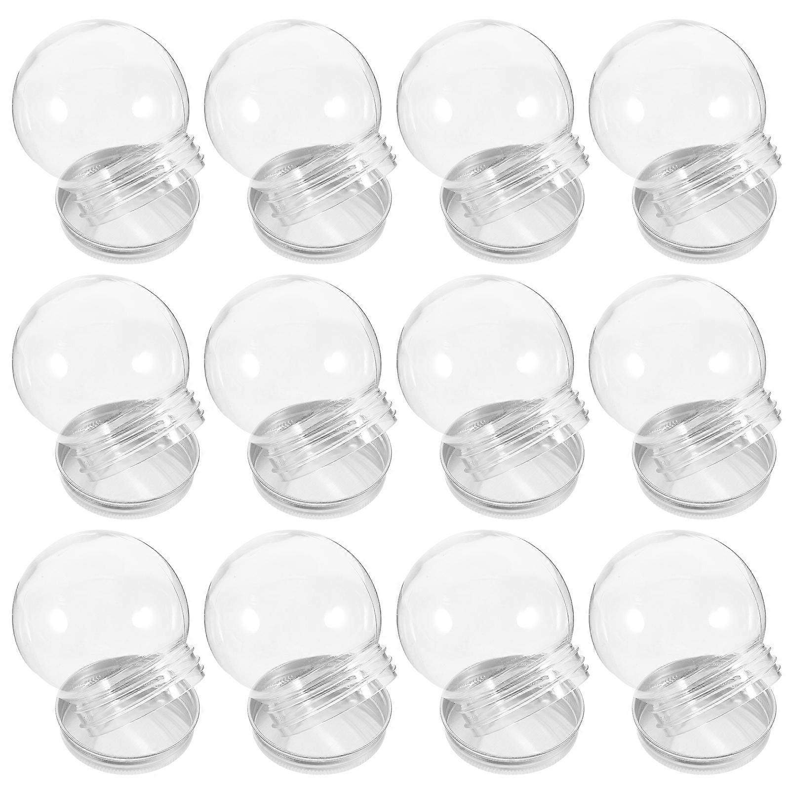 Candy Bottle 12Pcs Light Bulb Shape Multi-Functional Diy Water Globe Transparent Aluminum Lid and Pet Plastic Storage