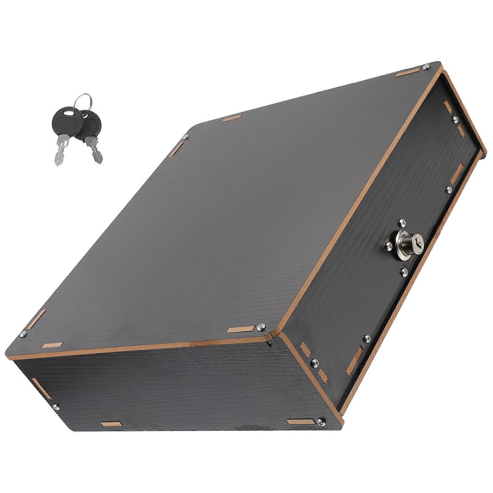 Multi-Functional Cash Drawer Retail Stores Black Wooden Quick Counting Organizer 1Set